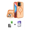 MARSİLYAN™- iPhone 16 Kılıf Akış Form - Siyah Bilvis 5in1 3D Magic Cam Ekran Koruyucu + Raze Metal Kamera Lens - SH