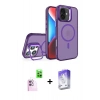 MARSİLYAN™- iPhone 16 Kılıf Akış Form - Siyah Bilvis 5in1 3D Magic Cam Ekran Koruyucu + Raze Metal Kamera Lens - PE
