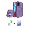 MARSİLYAN™- iPhone 16 Kılıf Akış Form - Siyah Bilvis 5in1 5D Magic Hayalet Cam Ekran Koruyucu + Beyaz Raze Metal Kamera Lens