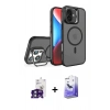 MARSİLYAN™- iPhone 16 Kılıf Akış Form - Siyah Bilvis 5in1 5D Magic Hayalet Cam Ekran Koruyucu + Bilvis Titan Kamera Lens - YL