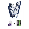 MARSİLYAN™- iPhone 16 Kılıf Atlas Doku Koleksiyonu - Şeffaf 360 Full Body Arka Koruyucu + Bilvis Titan Kamera Lens - SH