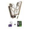 MARSİLYAN™- iPhone 16 Kılıf Atlas Doku Koleksiyonu - Şeffaf 360 Full Body Arka Koruyucu + Bilvis Titan Kamera Lens - SH