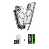 MARSİLYAN™- iPhone 16 Kılıf Atlas Doku Koleksiyonu - Şeffaf 360 Full Body Arka Koruyucu + Bilvis Titan Kamera Lens - YL