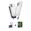 MARSİLYAN™- iPhone 16 Kılıf Atlas Doku Koleksiyonu - Şeffaf 360 Full Body Arka Koruyucu + Bilvis Titan Kamera Lens - YL