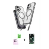 MARSİLYAN™- iPhone 16 Kılıf Atlas Doku Koleksiyonu - Siyah 360 Mat Full Body Arka Koruyucu + Raze Metal Kamera Lens - PE
