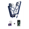 MARSİLYAN™- iPhone 16 Kılıf Atlas Doku Koleksiyonu - Siyah 360 Mat Full Body Arka Koruyucu + Bilvis Titan Kamera Lens - YL