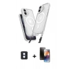 MARSİLYAN™- iPhone 16 Kılıf Atlas Doku Koleksiyonu - Siyah 3D Antistatik Mat Seramik Nano Ekran Koruyucu + PVD Metal Kamera Lens - MI
