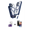 MARSİLYAN™- iPhone 16 Kılıf Atlas Doku Koleksiyonu - Siyah 3D Antistatik Mat Seramik Nano Ekran Koruyucu + Bilvis Titan Kamera Lens - GS