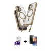 MARSİLYAN™- iPhone 16 Kılıf Atlas Doku Koleksiyonu - Siyah 3D Antistatik Mat Seramik Nano Ekran Koruyucu + Bilvis Titan Kamera Lens - GS