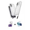MARSİLYAN™- iPhone 16 Kılıf Atlas Doku Koleksiyonu - Siyah 3D Antistatik Seramik Nano Ekran Koruyucu + Bilvis Titan Kamera Lens - GS