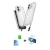 MARSİLYAN™- iPhone 16 Kılıf Atlas Doku Koleksiyonu - Siyah 3D Antistatik Seramik Nano Ekran Koruyucu + Raze Metal Kamera Lens - LT