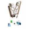 MARSİLYAN™- iPhone 16 Kılıf Atlas Doku Koleksiyonu - Siyah 3D Antistatik Seramik Nano Ekran Koruyucu + Raze Metal Kamera Lens - LT