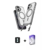 MARSİLYAN™- iPhone 16 Kılıf Atlas Doku Koleksiyonu - Siyah Bilvis 5in1 3D Magic Cam Ekran Koruyucu + PVD Metal Kamera Lens - YL
