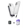 MARSİLYAN™- iPhone 16 Kılıf Atlas Doku Koleksiyonu - Siyah Bilvis 5in1 3D Magic Cam Ekran Koruyucu + PVD Metal Kamera Lens - YL