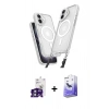 MARSİLYAN™- iPhone 16 Kılıf Atlas Doku Koleksiyonu - Siyah Bilvis 5in1 5D Magic Hayalet Cam Ekran Koruyucu + Bilvis Titan Kamera Lens - YL