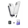 MARSİLYAN™- iPhone 16 Kılıf Atlas Doku Koleksiyonu - Siyah Bilvis 5in1 5D Magic Hayalet Cam Ekran Koruyucu + PVD Metal Kamera Lens - YL
