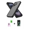MARSİLYAN™- iPhone 16 Kılıf Atlas Form - Siyah 360 Mat Full Body Arka Koruyucu + Raze Metal Kamera Lens - PE