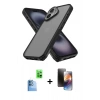MARSİLYAN™- iPhone 16 Kılıf Atlas Form - Siyah 3D Antistatik Mat Seramik Nano Ekran Koruyucu + Raze Metal Kamera Lens - LT