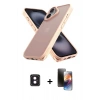 MARSİLYAN™- iPhone 16 Kılıf Atlas Form - Siyah 3D Antistatik Mat Seramik Nano Ekran Koruyucu + PVD Metal Kamera Lens - PE