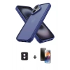 MARSİLYAN™- iPhone 16 Kılıf Atlas Form - Siyah 3D Antistatik Mat Seramik Nano Ekran Koruyucu + PVD Metal Kamera Lens - PE