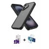 MARSİLYAN™- iPhone 16 Kılıf Atlas Form - Siyah 3D Antistatik Seramik Nano Ekran Koruyucu + Bilvis Titan Kamera Lens - GS