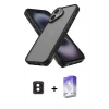 MARSİLYAN™- iPhone 16 Kılıf Atlas Form - Siyah Bilvis 5in1 3D Magic Cam Ekran Koruyucu + PVD Metal Kamera Lens - PE