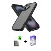 MARSİLYAN™- iPhone 16 Kılıf Atlas Form - Siyah Bilvis 5in1 3D Magic Cam Ekran Koruyucu + Raze Metal Kamera Lens - SH