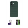 MARSİLYAN™- iPhone 16 Kılıf Atlas Koleksiyonu - Şeffaf 360 Full Body Arka Koruyucu + Bilvis Titan Kamera Lens - SH