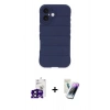 MARSİLYAN™- iPhone 16 Kılıf Atlas Koleksiyonu - Şeffaf Pasifik Cam Ekran Koruyucu + Bilvis Titan Kamera Lens - SH