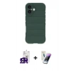 MARSİLYAN™- iPhone 16 Kılıf Atlas Koleksiyonu - Şeffaf Pasifik Cam Ekran Koruyucu + Bilvis Titan Kamera Lens - SH