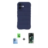 MARSİLYAN™- iPhone 16 Kılıf Atlas Koleksiyonu - Siyah 360 Mat Full Body Arka Koruyucu + Raze Metal Kamera Lens - LT