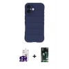 MARSİLYAN™- iPhone 16 Kılıf Atlas Koleksiyonu - Siyah 360 Mat Full Body Arka Koruyucu + Bilvis Titan Kamera Lens - SH