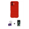 MARSİLYAN™- iPhone 16 Kılıf Atlas Koleksiyonu - Siyah 360 Mat Full Body Arka Koruyucu + Bilvis Titan Kamera Lens - SH