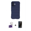 MARSİLYAN™- iPhone 16 Kılıf Atlas Koleksiyonu - Siyah 3D Antistatik Hayalet Cam Ekran Koruyucu + Bilvis Titan Kamera Lens - SH