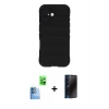 MARSİLYAN™- iPhone 16 Kılıf Atlas Koleksiyonu - Siyah 3D Antistatik Hayalet Cam Ekran Koruyucu + Raze Metal Kamera Lens - LT