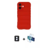 MARSİLYAN™- iPhone 16 Kılıf Atlas Koleksiyonu - Siyah 3D Antistatik Seramik Nano Ekran Koruyucu + PVD Metal Kamera Lens - MI