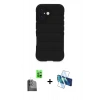 MARSİLYAN™- iPhone 16 Kılıf Atlas Koleksiyonu - Siyah 3D Antistatik Seramik Nano Ekran Koruyucu + Raze Metal Kamera Lens - SH
