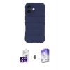 MARSİLYAN™- iPhone 16 Kılıf Atlas Koleksiyonu - Siyah Bilvis 5in1 3D Magic Cam Ekran Koruyucu + Bilvis Titan Kamera Lens - SH