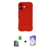 MARSİLYAN™- iPhone 16 Kılıf Atlas Koleksiyonu - Siyah Bilvis 5in1 3D Magic Cam Ekran Koruyucu + Raze Metal Kamera Lens - SH