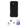 MARSİLYAN™- iPhone 16 Kılıf Atlas Koleksiyonu - Siyah Bilvis 5in1 5D Magic Hayalet Cam Ekran Koruyucu + Raze Metal Kamera Lens - BZ