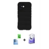 MARSİLYAN™- iPhone 16 Kılıf Atlas Koleksiyonu - Siyah Bilvis 5in1 5D Magic Hayalet Cam Ekran Koruyucu + Raze Metal Kamera Lens - LT