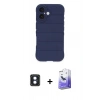 MARSİLYAN™- iPhone 16 Kılıf Atlas Koleksiyonu - Siyah Bilvis 5in1 5D Magic Hayalet Cam Ekran Koruyucu + PVD Metal Kamera Lens - MI