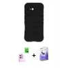 MARSİLYAN™- iPhone 16 Kılıf Atlas Koleksiyonu - Siyah Bilvis 5in1 5D Magic Hayalet Cam Ekran Koruyucu + Raze Metal Kamera Lens - PE