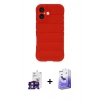 MARSİLYAN™- iPhone 16 Kılıf Atlas Koleksiyonu - Siyah Bilvis 5in1 5D Magic Hayalet Cam Ekran Koruyucu + Bilvis Titan Kamera Lens - YL