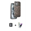 MARSİLYAN™- iPhone 16 Kılıf Atlas Minimal Özel Seri - Şeffaf Pasifik Cam Ekran Koruyucu + PVD Metal Kamera Lens - MI