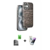 MARSİLYAN™- iPhone 16 Kılıf Atlas Minimal Özel Seri - Şeffaf Pasifik Cam Ekran Koruyucu + Raze Metal Kamera Lens - SH