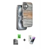 MARSİLYAN™- iPhone 16 Kılıf Atlas Minimal Özel Seri - Şeffaf Pasifik Cam Ekran Koruyucu + Raze Metal Kamera Lens - SH