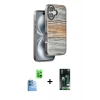 MARSİLYAN™- iPhone 16 Kılıf Atlas Minimal Özel Seri - Siyah 360 Mat Full Body Arka Koruyucu + Lacivert Raze Metal Kamera Lens