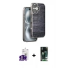 MARSİLYAN™- iPhone 16 Kılıf Atlas Minimal Özel Seri - Siyah 360 Mat Full Body Arka Koruyucu + Bilvis Titan Kamera Lens - PE