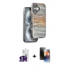 MARSİLYAN™- iPhone 16 Kılıf Atlas Minimal Özel Seri - Siyah 3D Antistatik Mat Seramik Nano Ekran Koruyucu + Bilvis Titan Kamera Lens - YL